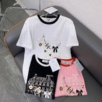 Only sell high-quality
 Chanel Clothing T-Shirt Black Pink White Spring Collection Chains