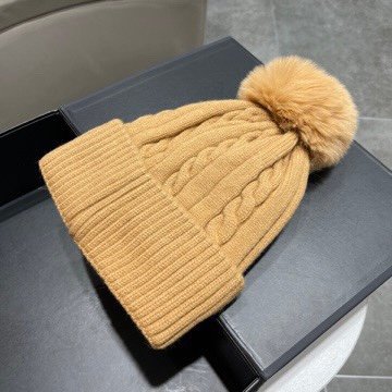 爱马仕HERMES秋季新款毛线帽高级定制头围57cm黑米两色