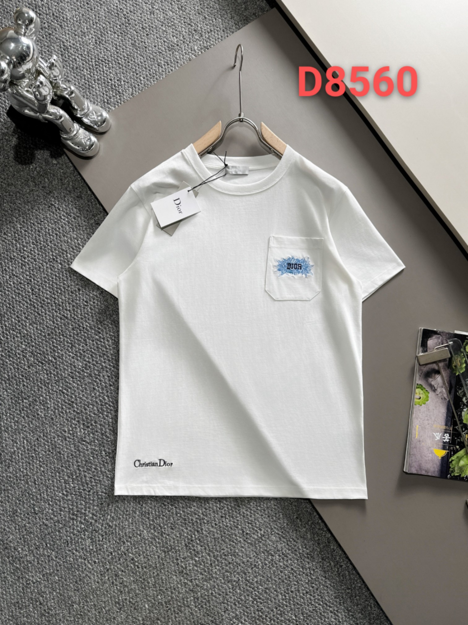 dio * di 24ss nueva versión alta de primavera y verano bolsillo en el pecho bordado LOGO efecto en la parte superior de…