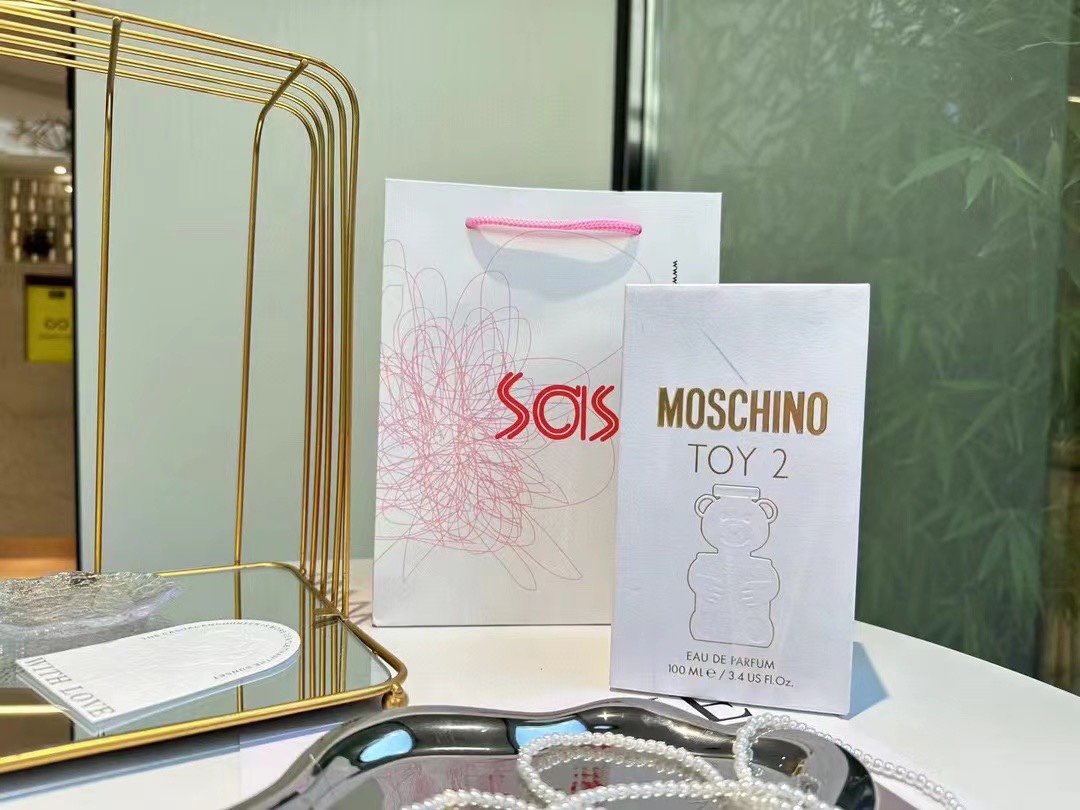 Moschino Perfume Gold Red White Yellow Frosted