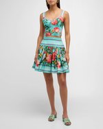 Dolce & Gabbana Clothing Skirts Blue Rose Cotton