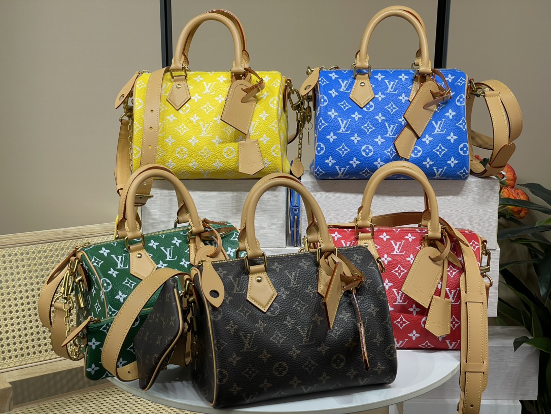 Louis Vuitton LV Speedy Réplique
 Sacs À Main Bleu Couleur du café Vert Rouge Jaune M24443