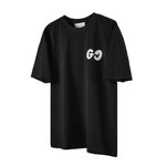 Gucci Clothing T-Shirt Beige Black Doodle White Printing Combed Cotton