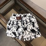 Louis Vuitton Clothing Shorts Black White Gauze Beach
