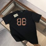 Balenciaga Clothing T-Shirt Customize Best Quality Replica
 Apricot Color Black Printing Fashion Short Sleeve