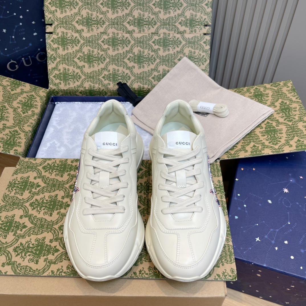 GUCCI Rhyton 牛皮 老爹鞋 白色