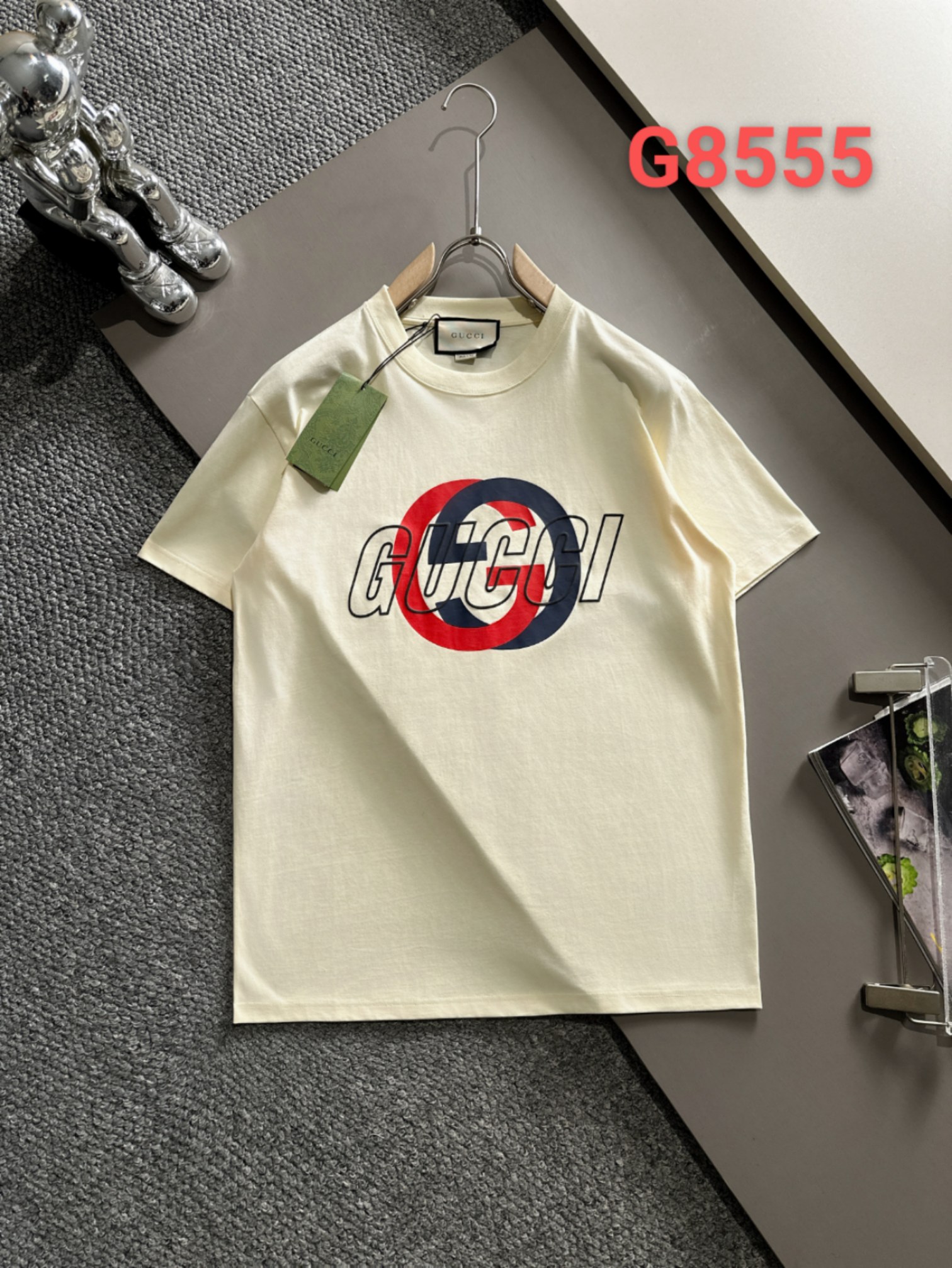 Gu*Gucc*G casa 24ss primavera/verano nuevo estilo de alta gama doble G logo entrelazado efecto en el cuerpo excelente d…