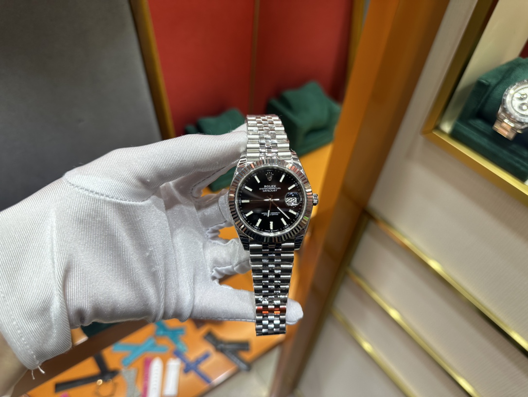 NO:144143,Rolex Black Log 41mm Super Luminous Luminous Imported Fully Automatic Mechanical Movement, Rolex19860909劳力士黑日志41mm 超强夜光 进口全自动机械机芯,,rolex,Watch