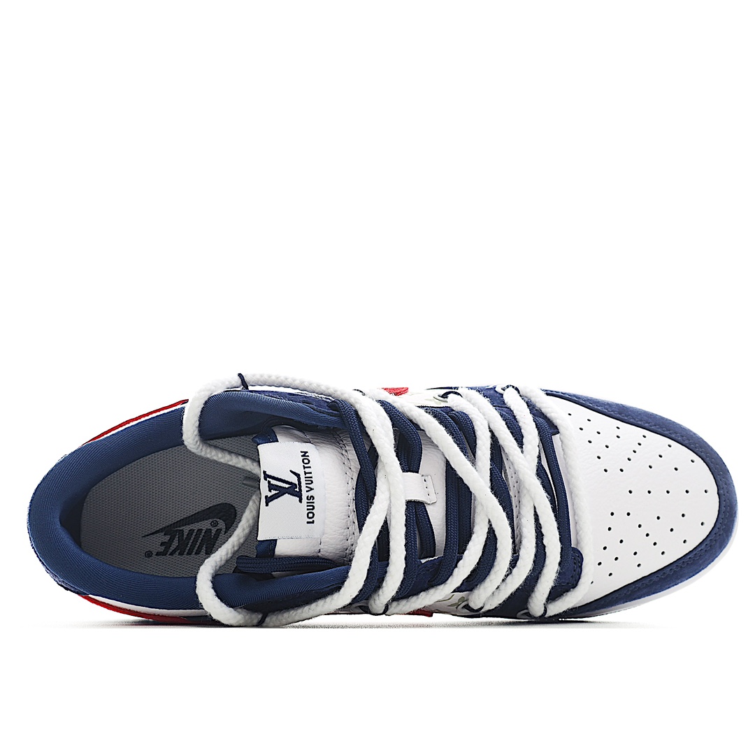 Exclusive Real Shots ✨ NK SB Dunk Low LV Collaboration - Blue and Red 4