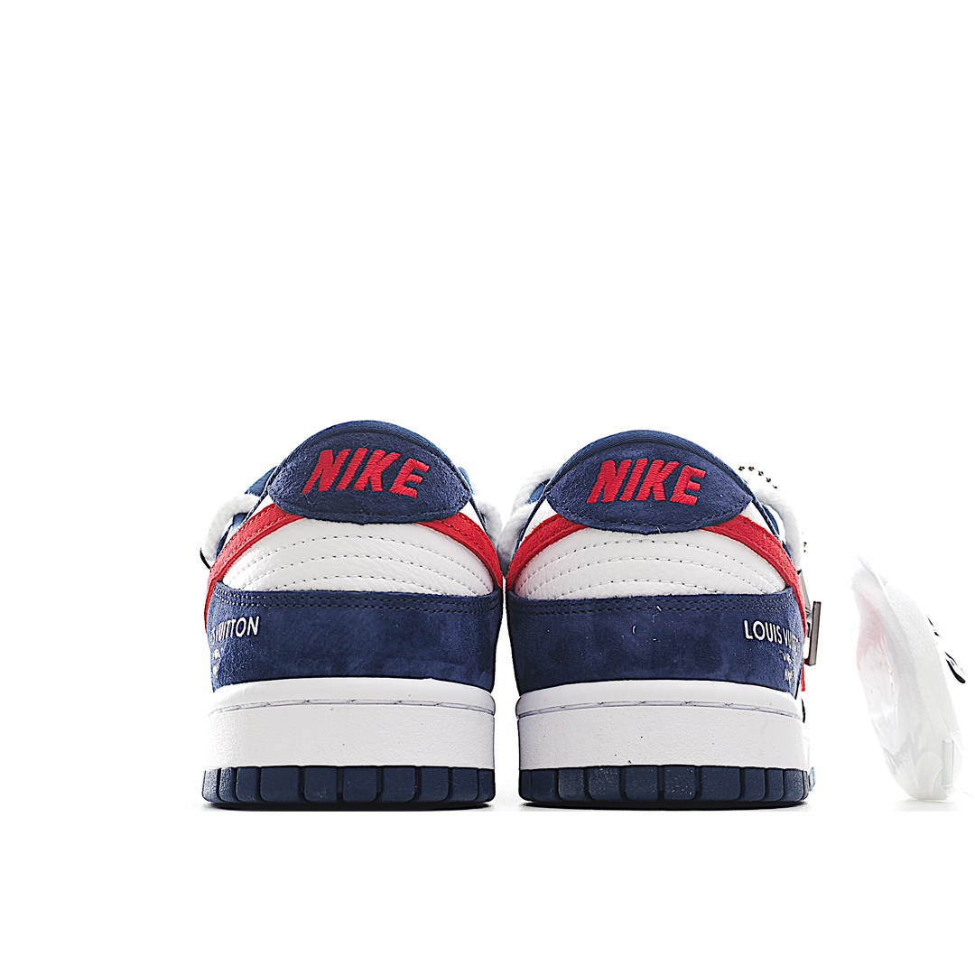 Exclusive Real Shots ✨ NK SB Dunk Low LV Collaboration - Blue and Red 5