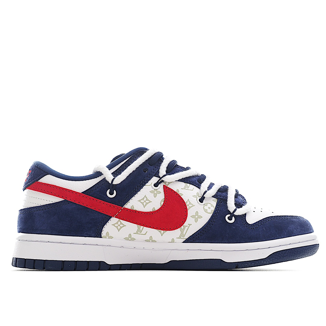 Exclusive Real Shots ✨ NK SB Dunk Low LV Collaboration - Blue and Red 3