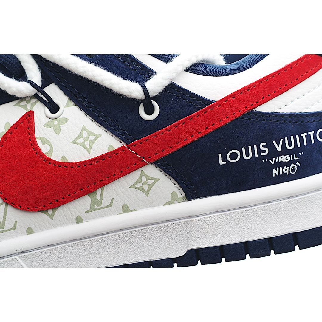 Exclusive Real Shots ✨ NK SB Dunk Low LV Collaboration - Blue and Red 8