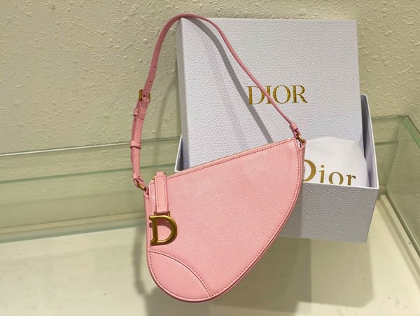 Dior Clutches & Pouch Bags Saddle Bags AAA Replica Designer Gold Light Pink Vintage Sheepskin Spring Collection