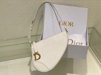 Dior Clutches & Pouch Bags Saddle Bags Gold White Vintage Sheepskin Spring Collection