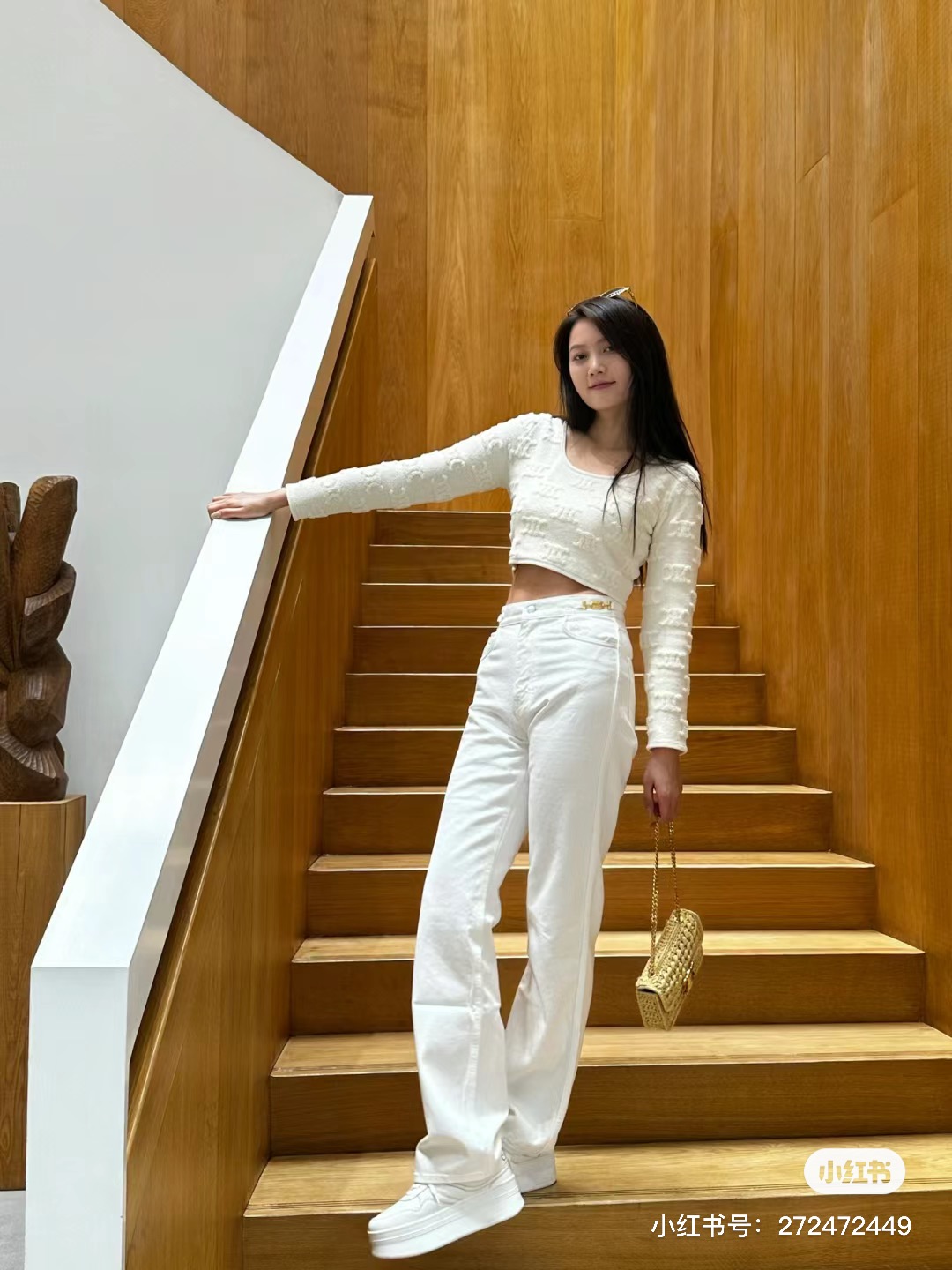 Celine White Straight Leg Jeans with Triomphe Logo - High Street Fashion 7 a1706251141653 6838