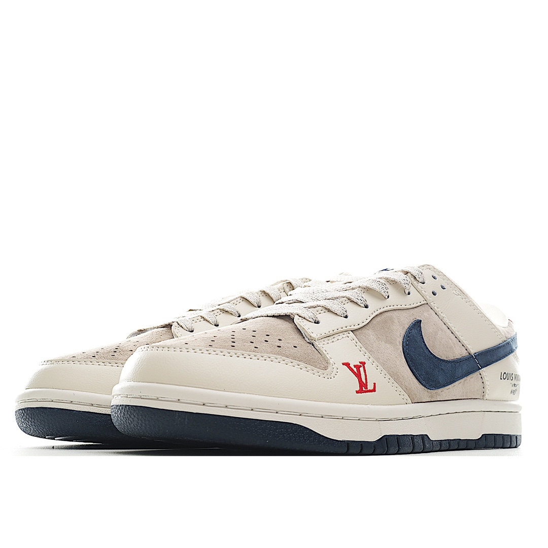 Exclusive live photos✨Nk SB Dunk Low LV Collab - Beige Grey Pig Suede 2