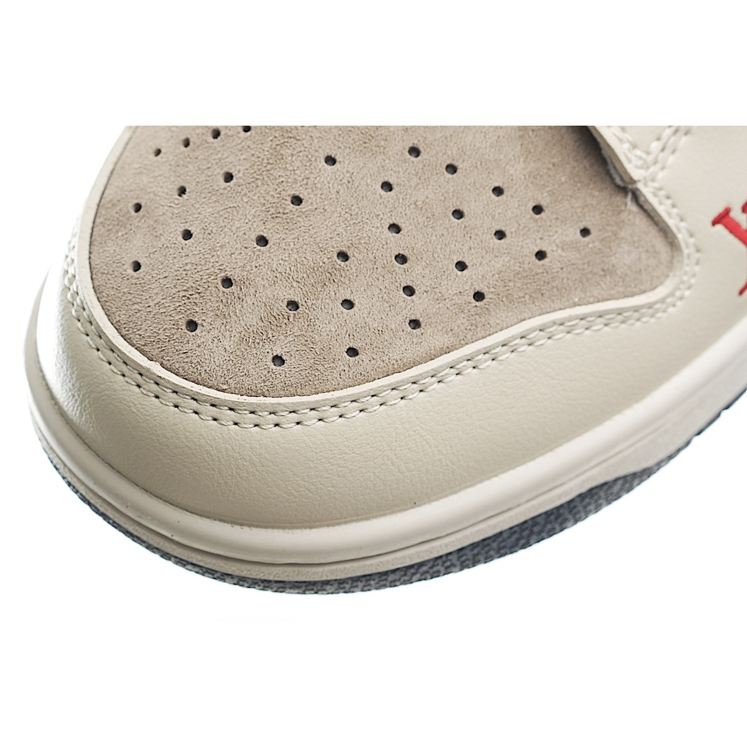 Exclusive live photos✨Nk SB Dunk Low LV Collab - Beige Grey Pig Suede 7