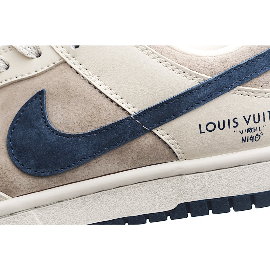 Exclusive live photos✨Nk SB Dunk Low LV Collab - Beige Grey Pig Suede 8
