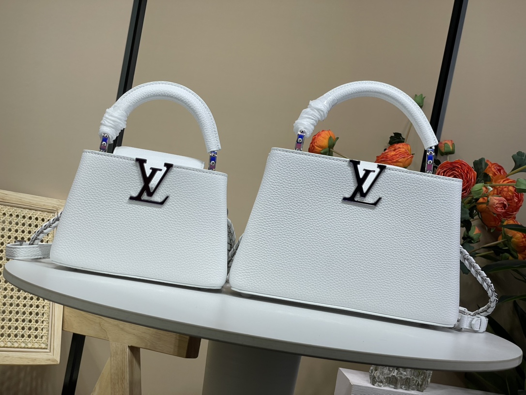 Louis Vuitton LV Capucines Sacs À Main Blanc M48865