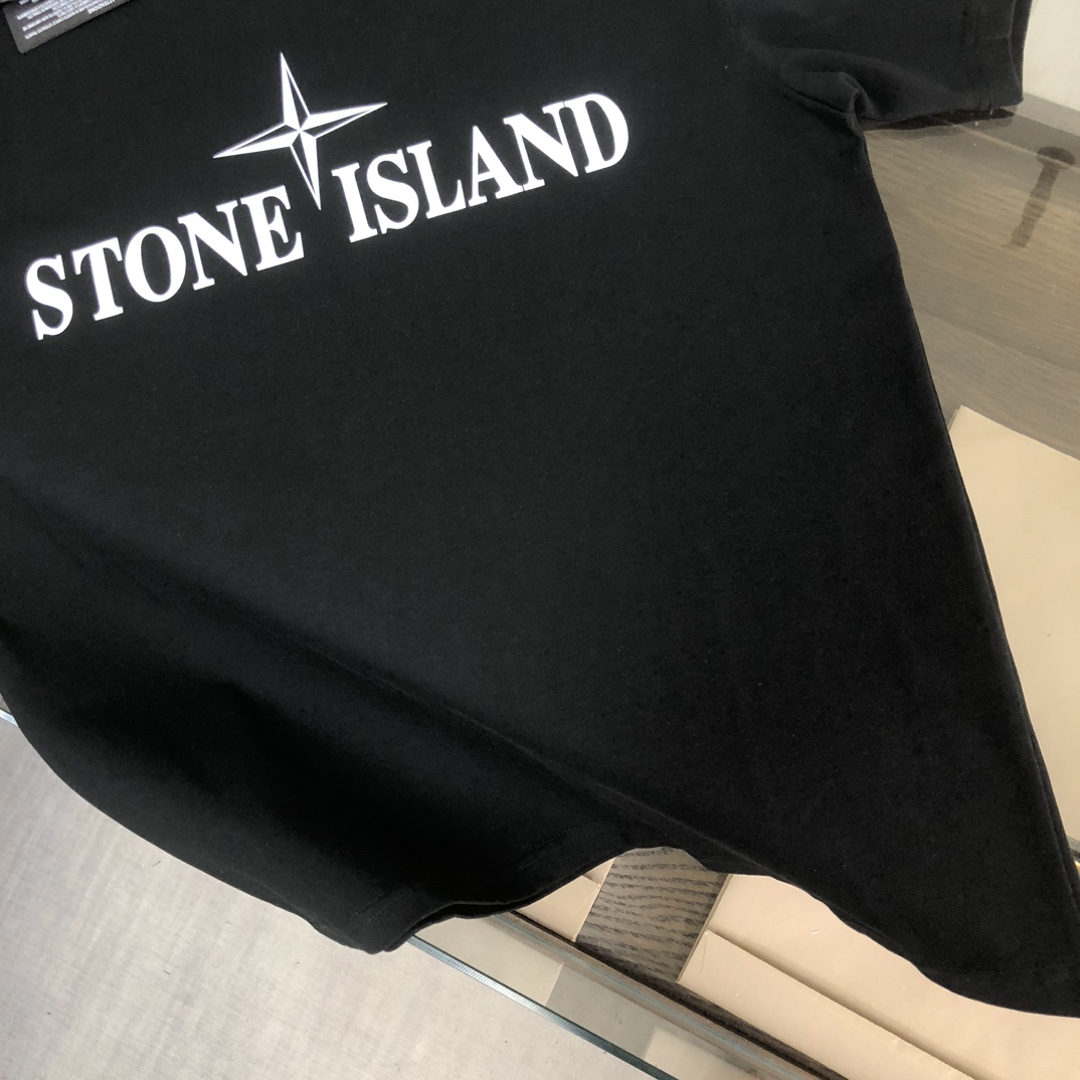 “Stone Island Custom Cotton T-shirts in Black/White, Sizes S-XL, Unique Design” - 图片 7