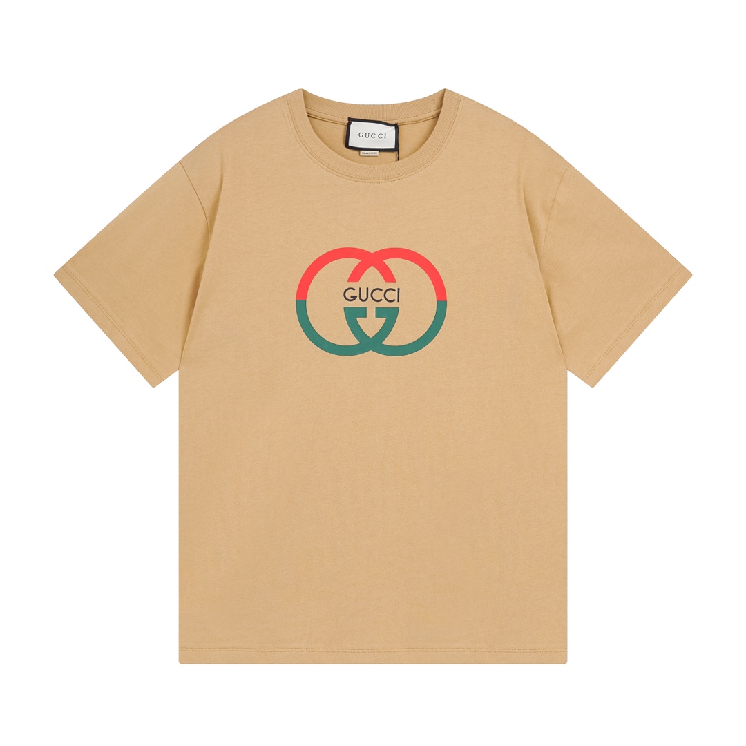 Versión correcta de alta calidad Camiseta de algodón tejido con GG. Tejido: 32S doble hilo / 230g. Ribete: 32 cabos dob…