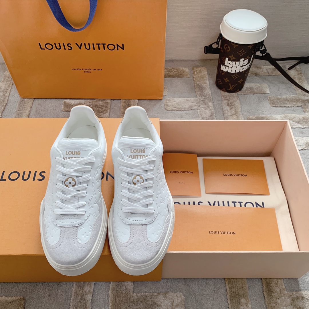Highest quality replica
 Louis Vuitton Skateboard Shoes White Cowhide TPU Spring Collection