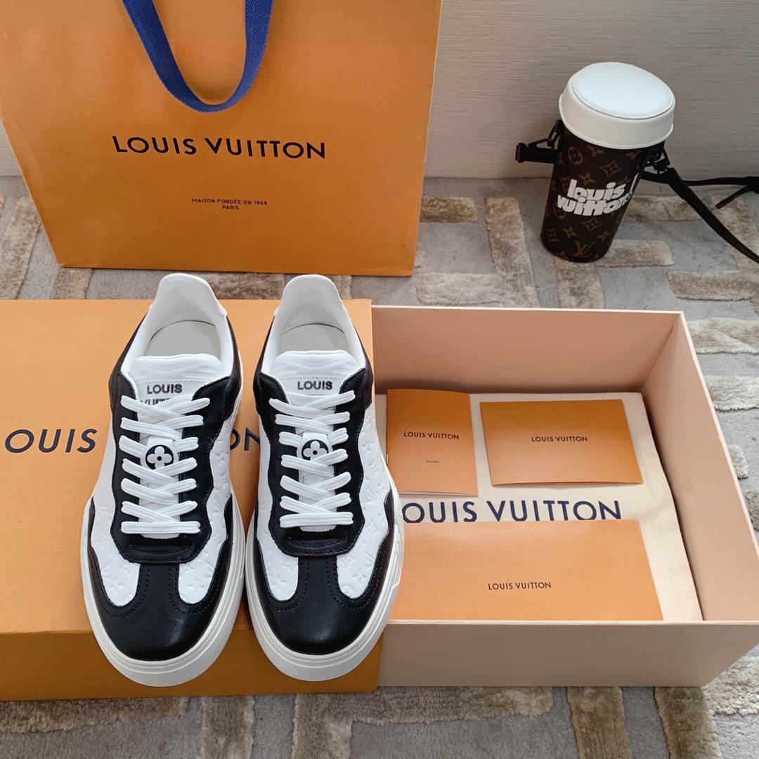 Louis Vuitton Skateboard Shoes White Cowhide TPU Spring Collection