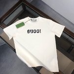 Gucci Clothing T-Shirt Apricot Color Black Printing Cotton Spring/Summer Collection Fashion Short Sleeve