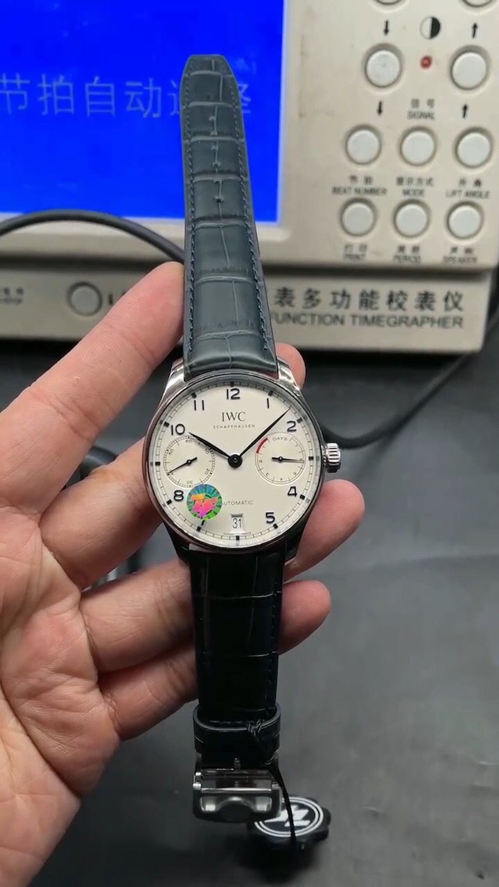 Vendita in Cina
 IWC Portuguese Orologio da Polso Blu Pelle bovina Automatic Mechanical Movement Cinturino pelle