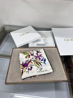 Dior Scarf White Printing Silk Fashion