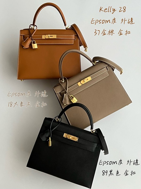 Hermes Kelly Handbags Crossbody & Shoulder Bags Silver Hardware Epsom KL280440