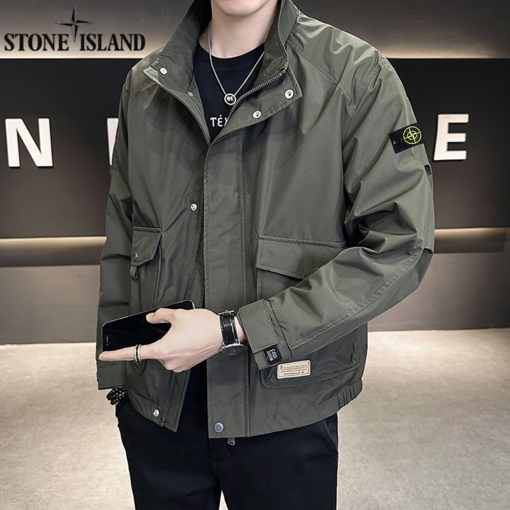 Stone Island Clothing Coats & Jackets Black Green Grey Khaki Men Spring Collection Hooded Top