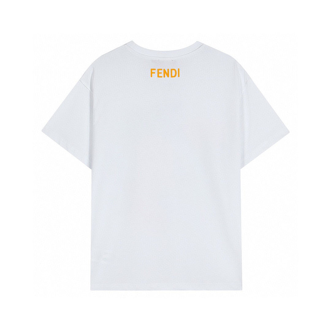 芬迪/Fendi 夏季新品 小怪兽眼睛压胶印花圆领短袖T恤