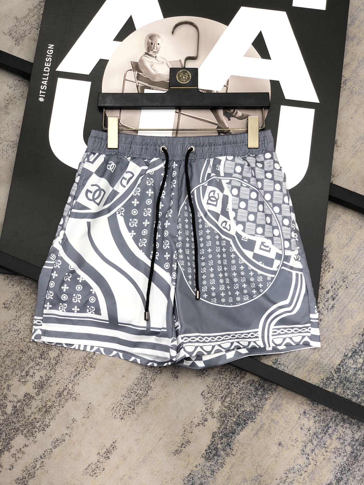 D&G 2025 verano último modelo pantalones cortos casuales para hombre, pantalones de playa, tejido de secado rápido pers…