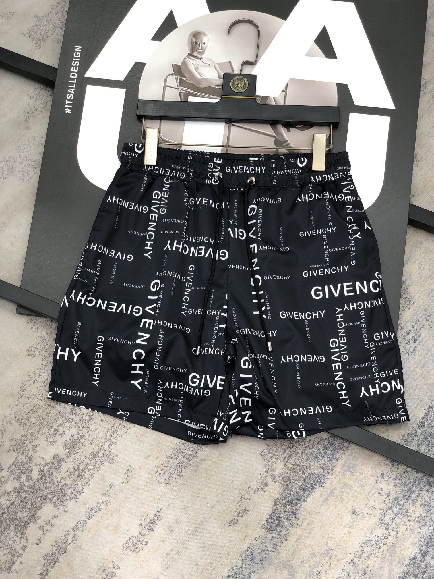 Los últimos pantalones cortos casuales para hombre de verano de 2025 de Givenchy, pantalones de playa, tejidos de secad…