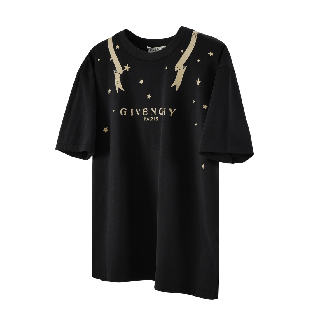 "C01" GIVENCHY/Givenchy 23ss camiseta del dios del sol con cinta bronceadora La impresión original 1:1 se realiza media…