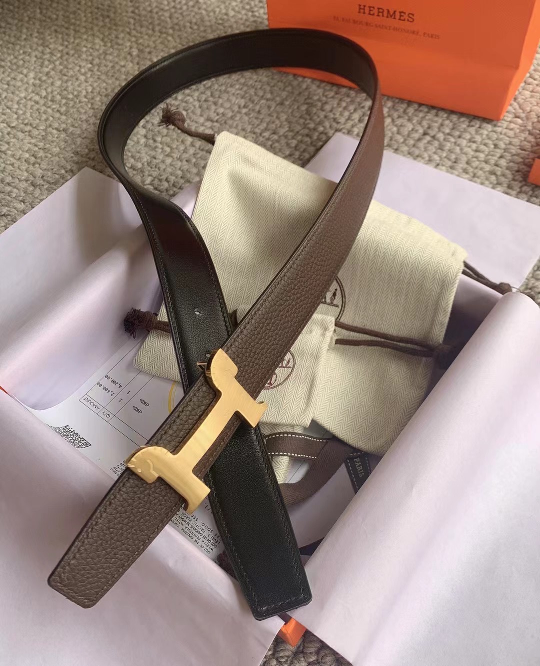  Hermès女装腰带 双面进口原版皮料 纯钢五金 高端上档次  3.2CM