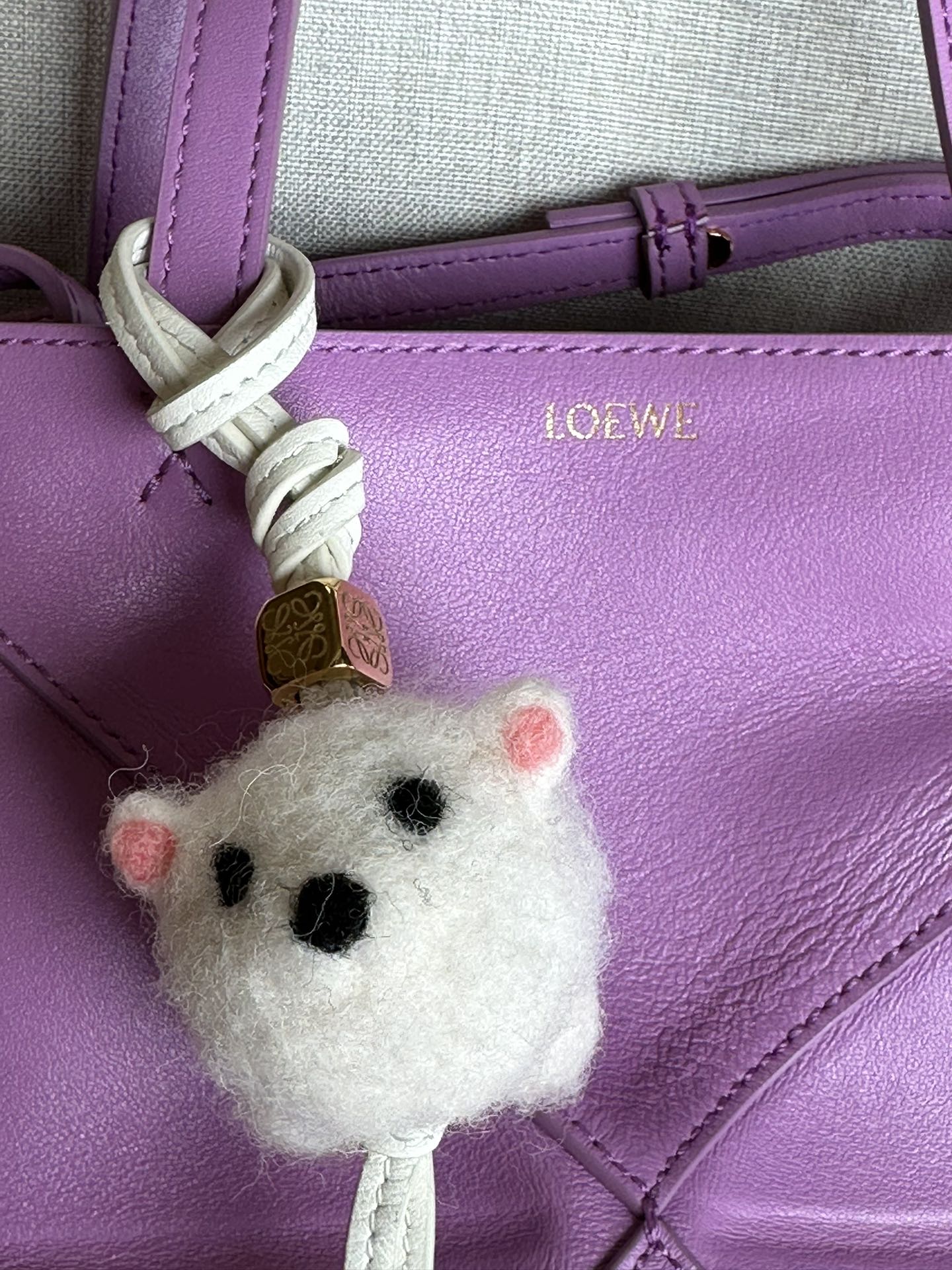 Loewe Puzzle Fold Mini Tote Bag, Leather Satchel, Shoulder Bag, Rose/Lilac 8 i1708505662 4866 7