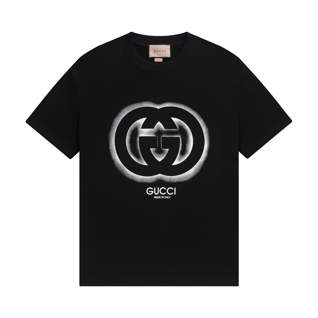 Fałszywy tani najlepszy online
 Gucci Odzież T-Shirt Czarny Biały Bawełna Dzianiny Wiosenna kolekcja Krótki rękaw