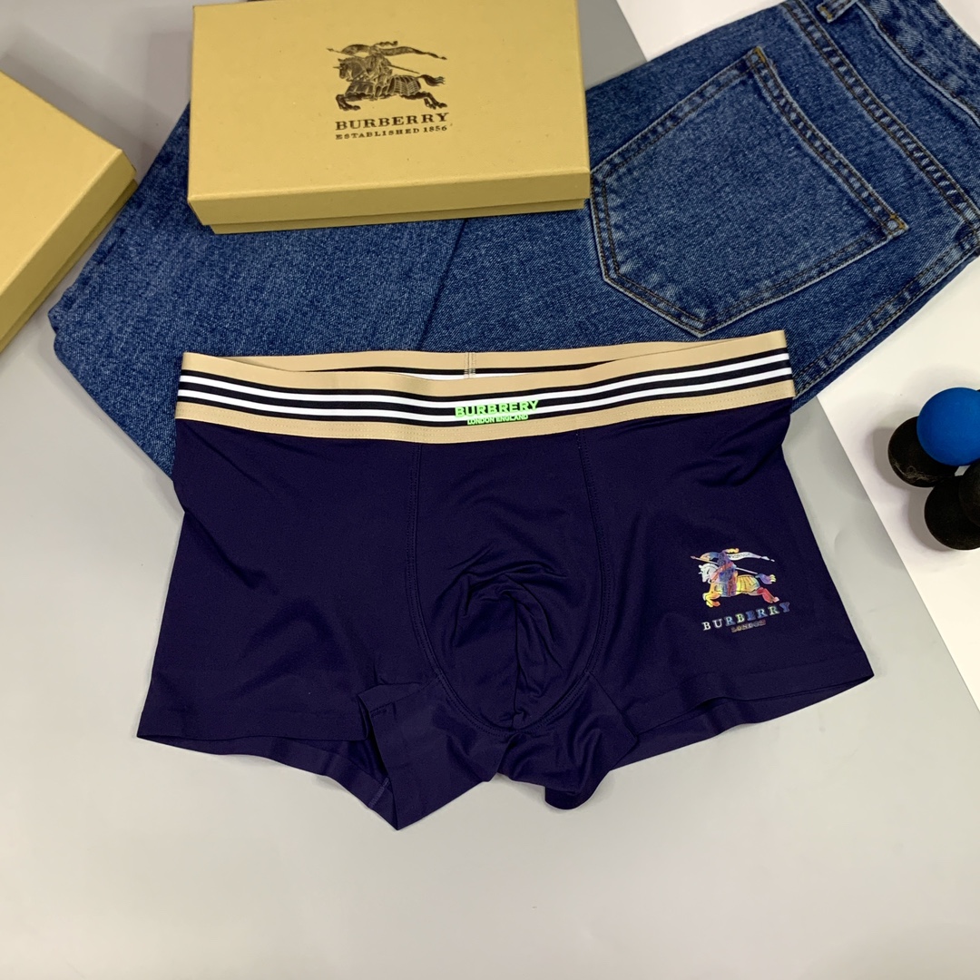 🔥🔥🔥特别推出：巴宝莉系列平角空调内裤~一盒三条 进口冰丝无痕工艺，外贸正品订单，贴身之物不能迁就，内裤