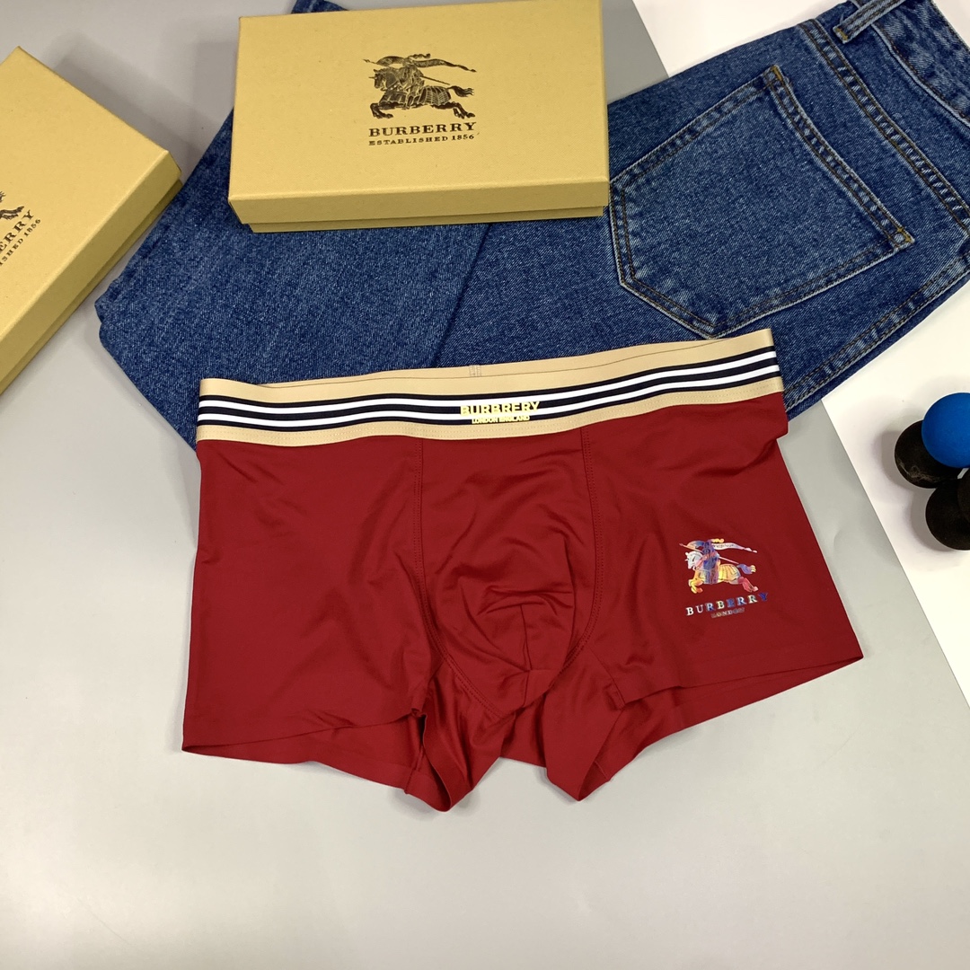 🔥🔥🔥特别推出：巴宝莉系列平角空调内裤~一盒三条 进口冰丝无痕工艺，外贸正品订单，贴身之物不能迁就，内裤