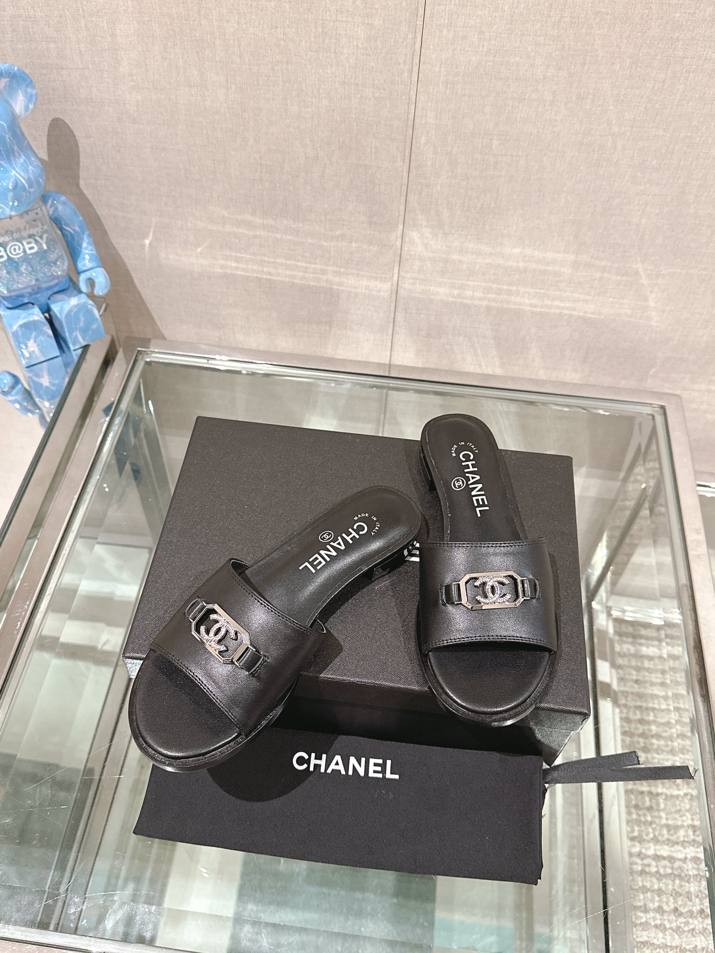 Chanel 24Ss春夏新款Chane*小香中古扣一字凉拖鞋