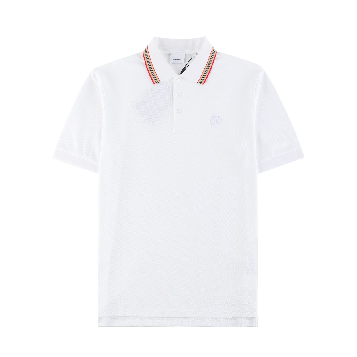 BBR Burberry*2024SS polo nuevo de cuello vuelto primavera/verano, bordado del logotipo TB en el pecho, cuello con rayas…