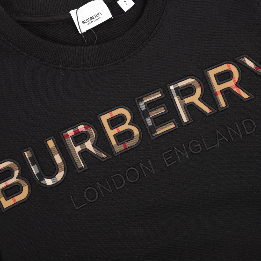 Burberry/巴宝莉 胸前格纹字母圆领卫衣