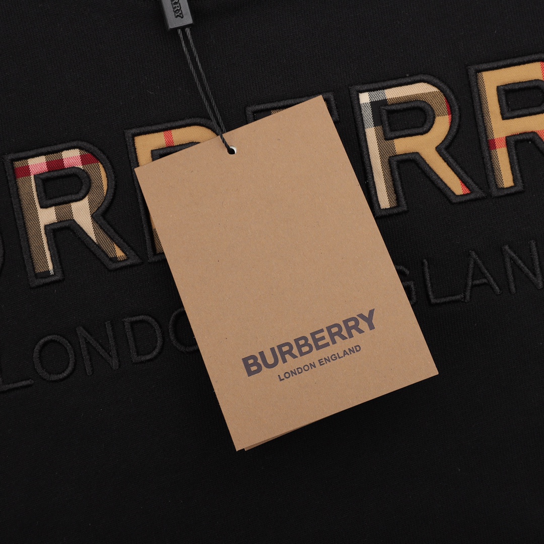 Burberry/巴宝莉 胸前格纹字母圆领卫衣