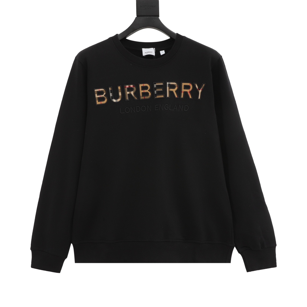 Burberry/巴宝莉 胸前格纹字母圆领卫衣