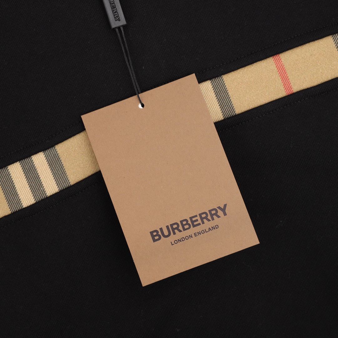 Burberry/巴宝莉 胸前格纹织带圆领卫衣