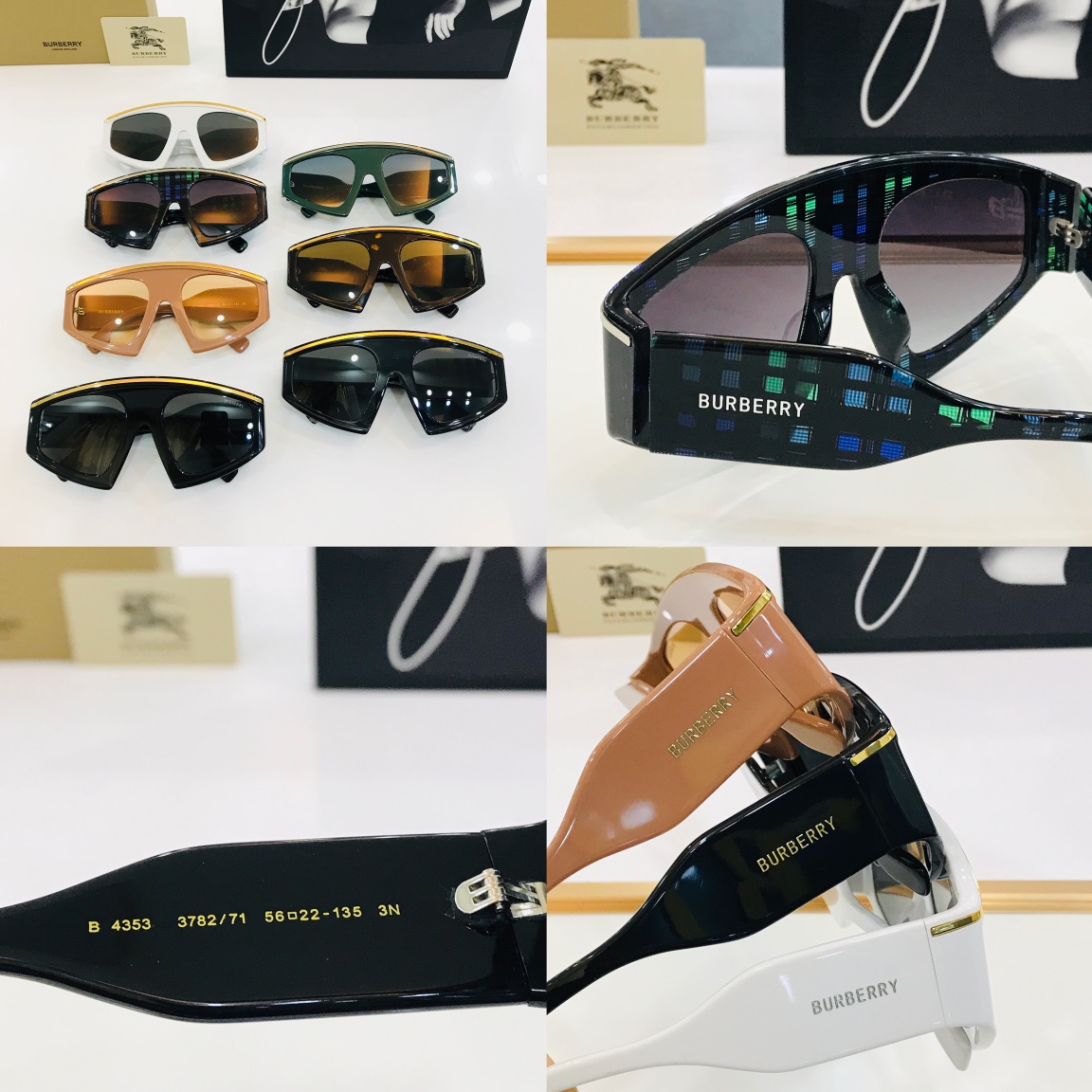 高品质BURBERR*巴家BE4353Size56口22-135女款太阳眼镜[得意[愉快]X意大利进口材