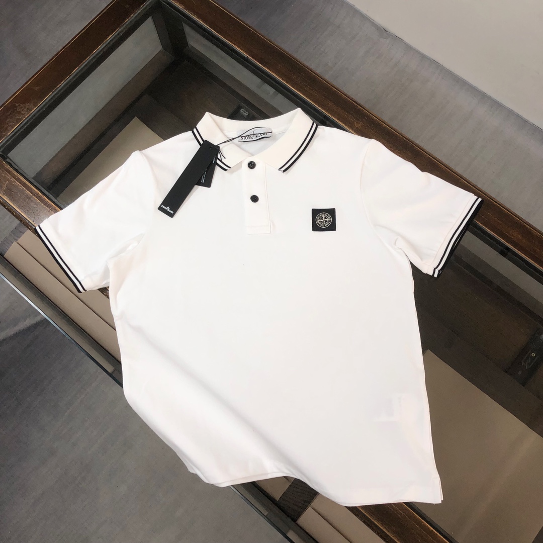 Designer
 Stone Island Clothing Polo Shop Cheap High Quality 1:1 Replica
 Black Grey White Embroidery Cotton
