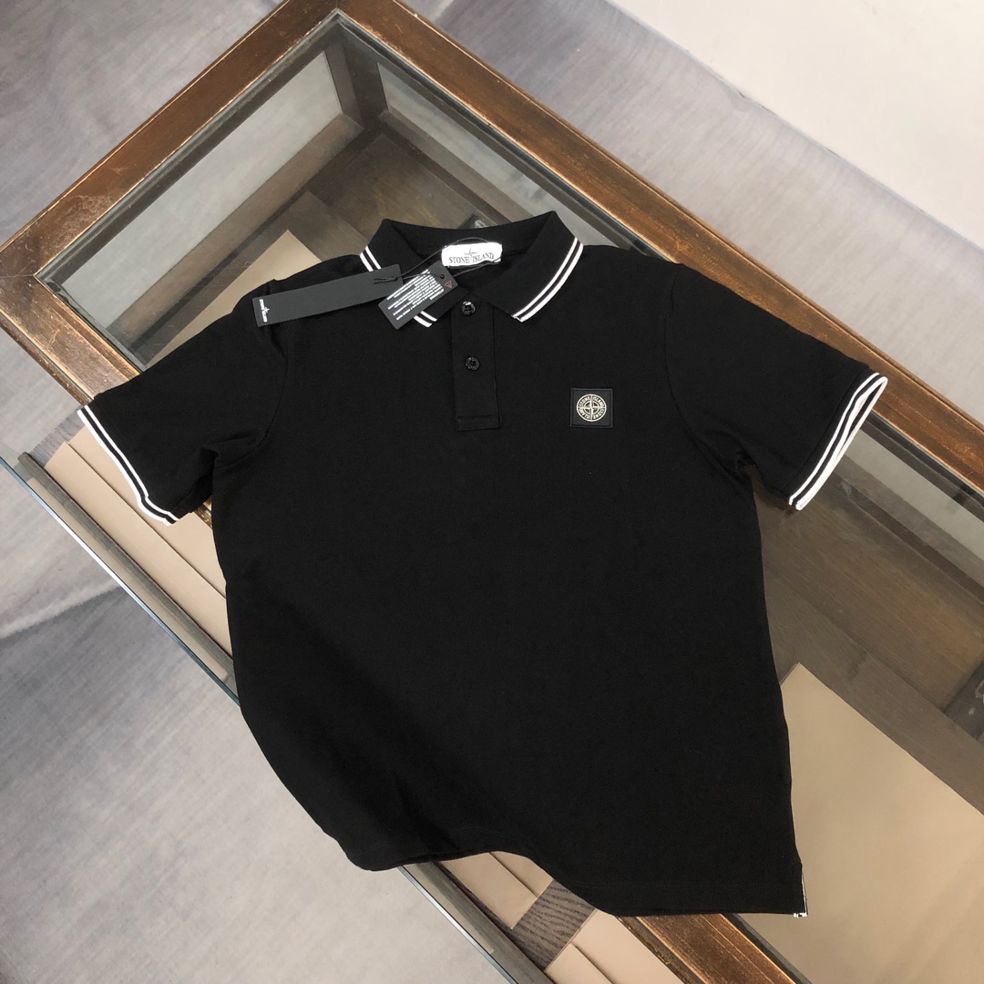 Stone Island Clothing Polo Good Quality Replica
 Black Grey White Embroidery Cotton